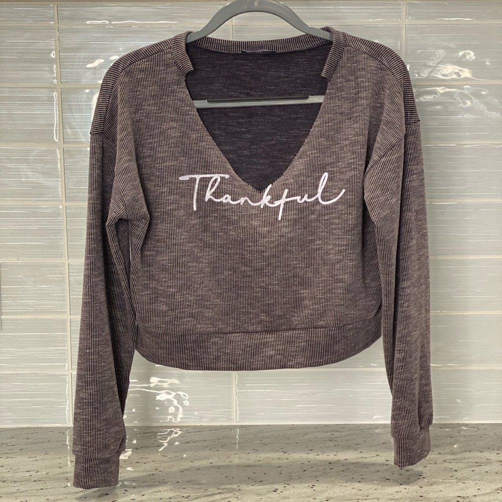 Thankful Cropped Sweatshirt